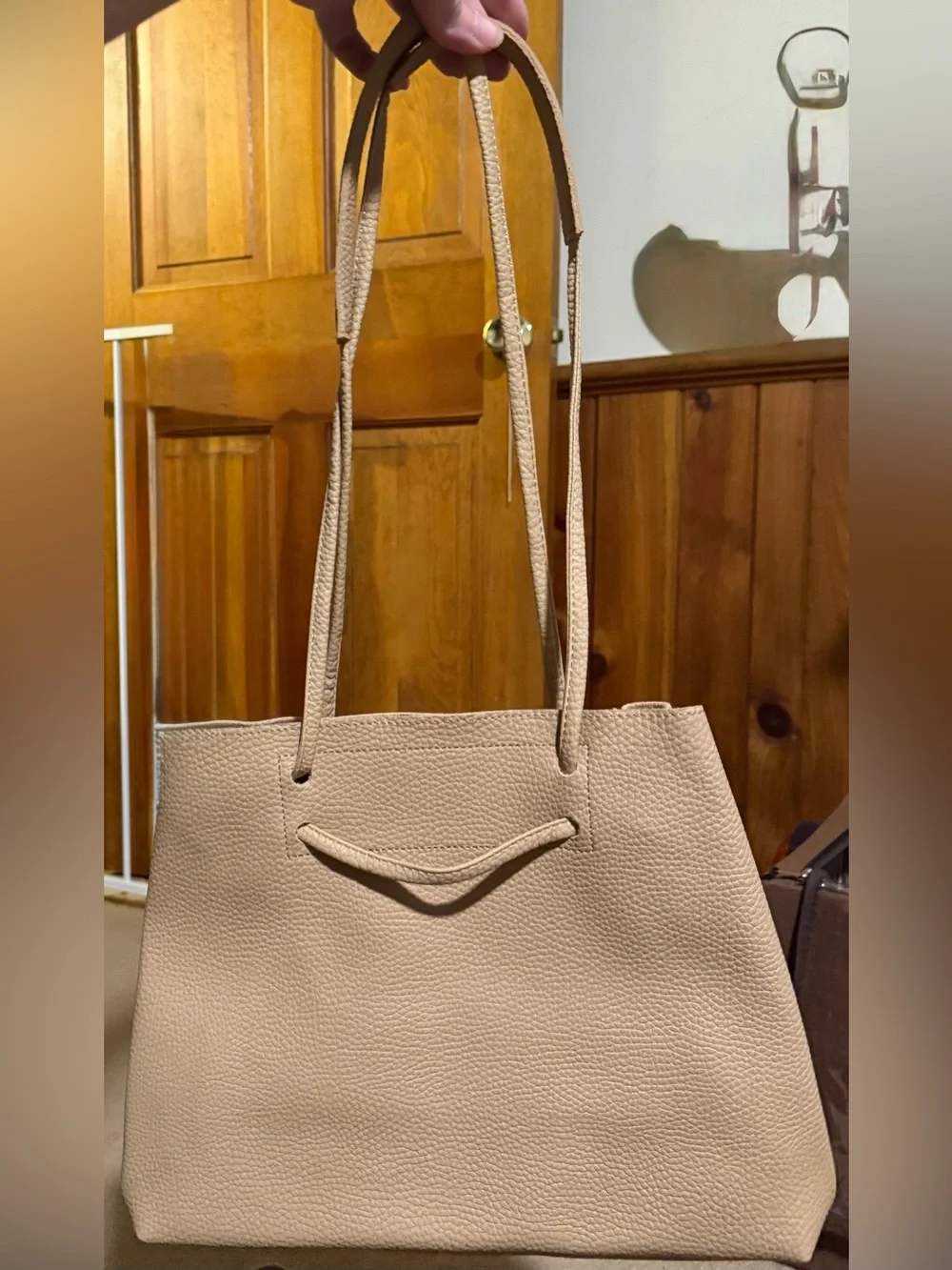 8 Other Reasons Tan Pebbled Leather Shoulder Bag